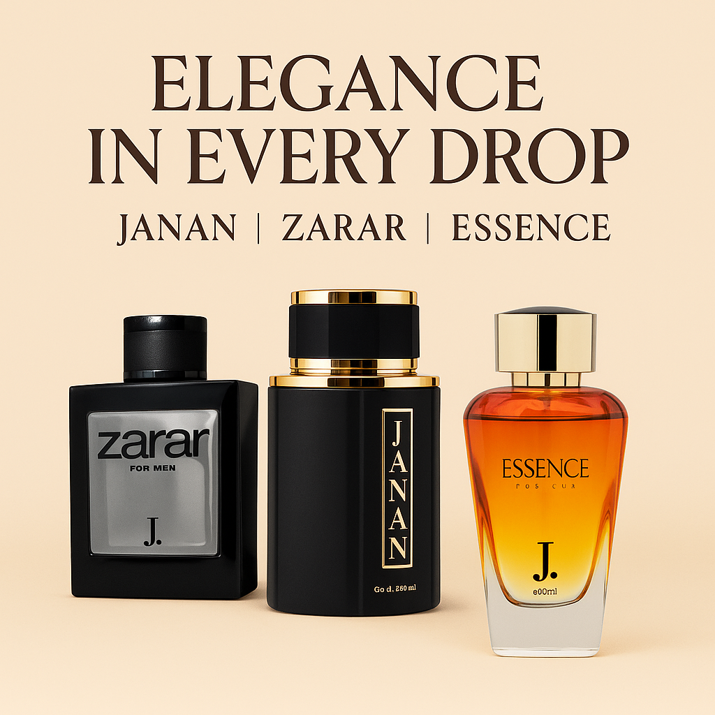 J. Signature Perfume Combo – Janan Gold, Zarar Gold & Essence (3 x 100ml)