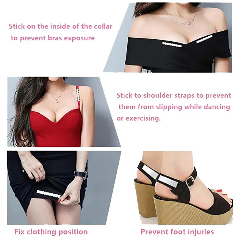 Pack of 20 Double Sided Body Adhesive Tape | Invisible and Wateproof