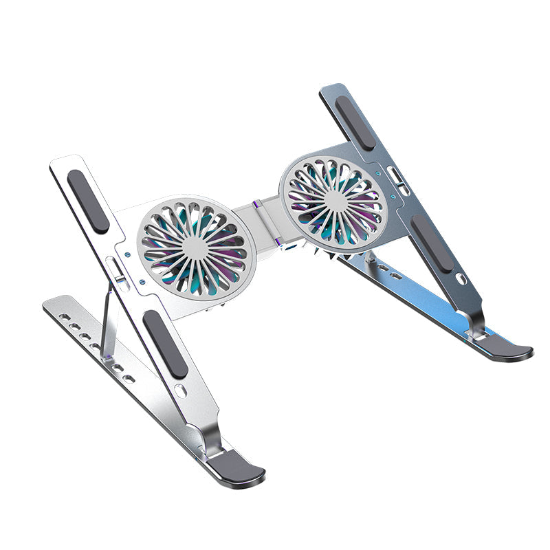 Pure Aluminum Laptop Stand with Cooling Fan | Portable and Foldable