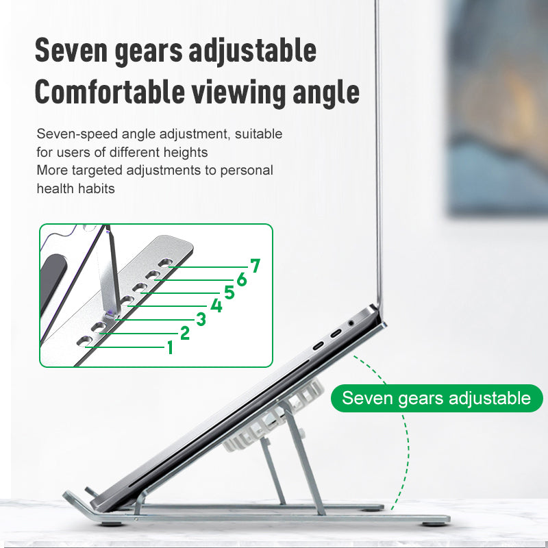Pure Aluminum Laptop Stand with Cooling Fan | Portable and Foldable